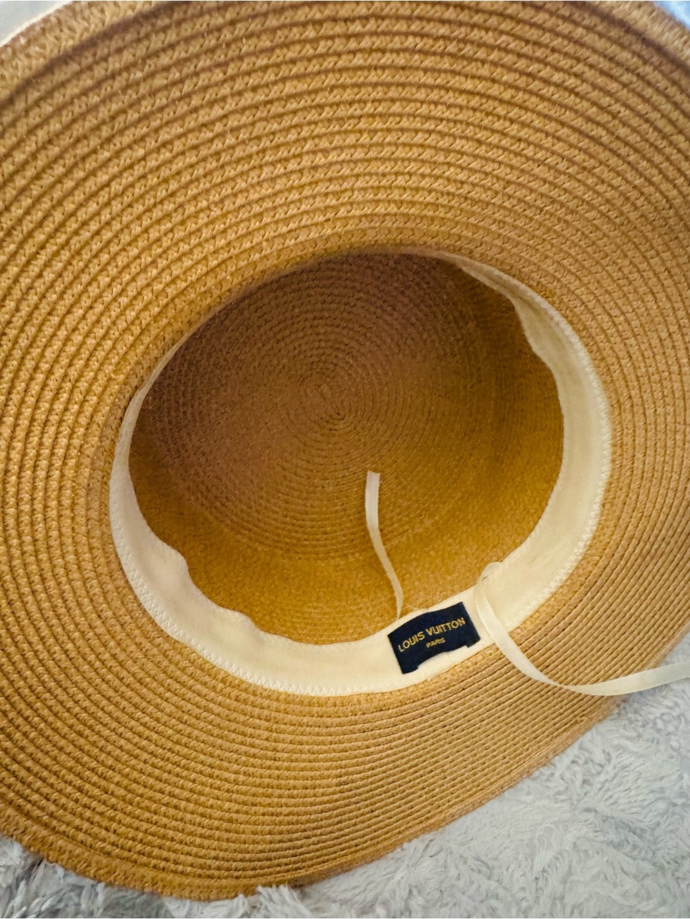 Louis Vuitton Woven Straw Sun Hat in Warm Tan